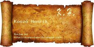 Koszó Henrik névjegykártya
