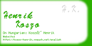 henrik koszo business card